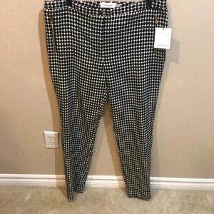 NWT!Calvin Klein Black and White Ankle pants, Stretch, Slim Fit w/Zip Pockets-12